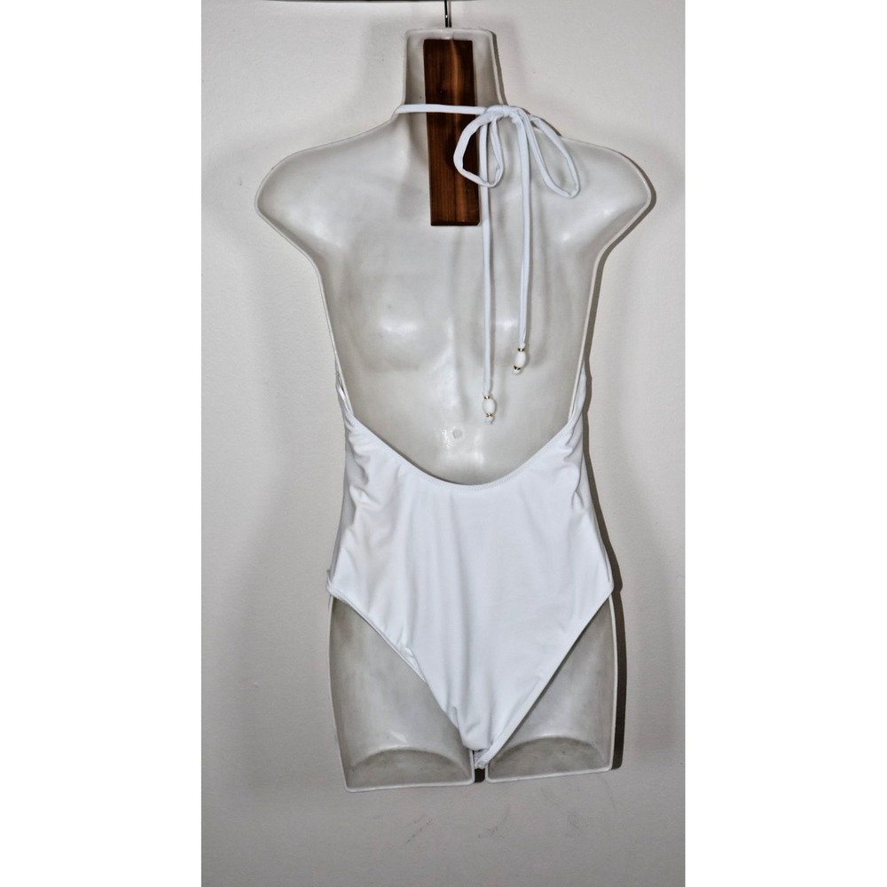 Ramy Brook Size Large White Kailey Halter One Piece Swimsuit - Picture 8 of 11